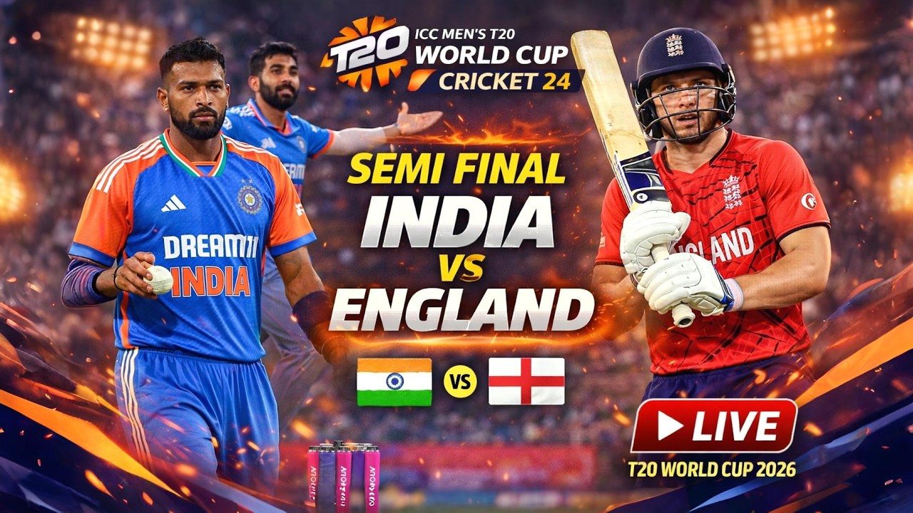 🔴 LIVE: India vs England Semi Final | Cricket 24 | ICC T20 World Cup 2026 Gameplay