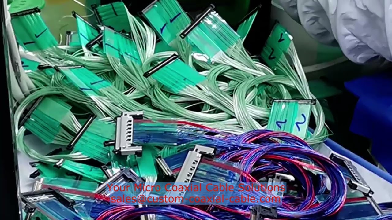 38 awg micro coax cable Poland factory CABLINE-CA_II_PLUG_HARNESS micro-coax harness manufacturer 2D