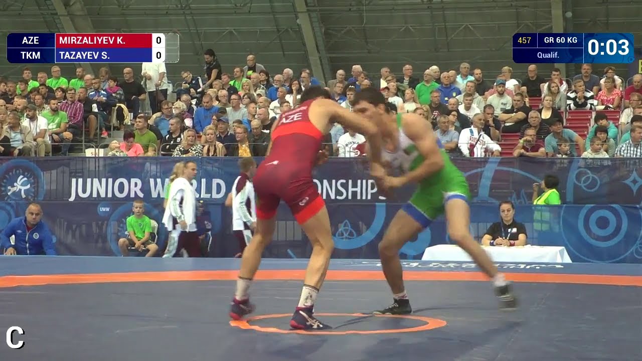 Qual. GR - 60 kg: S. TAZAYEV (TKM) df. K. MIRZALIYEV (AZE) by VFA, 4-2