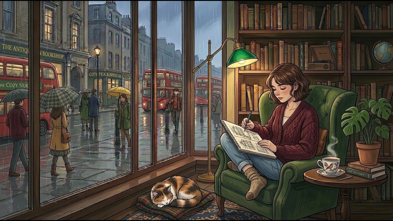 ☕ Rainy Day Lofi Jazz Piano | Cozy Coffee Shop Music for Reading & Study Focus
