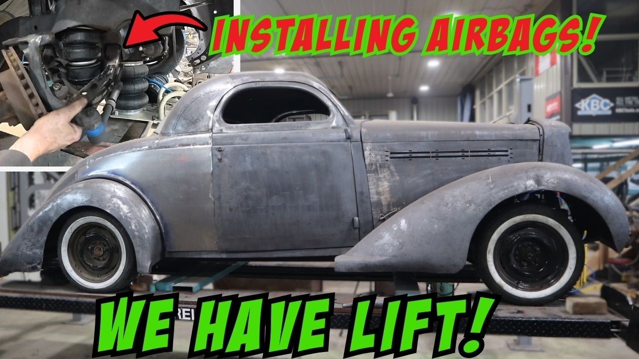 Airbags on our 1935 Plymouth Coupe… Now It’s a Roller!