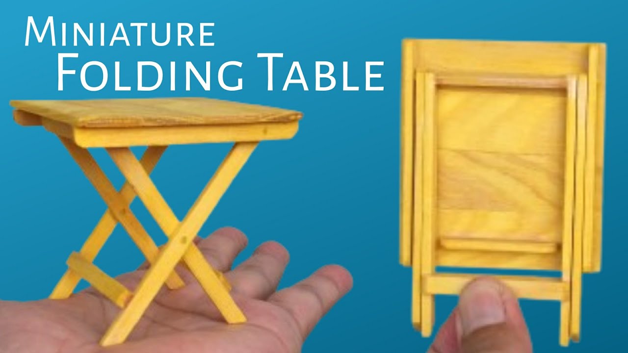 Miniatur Meja Lipat dari Stik Es krim | Miniature Folding Table Made of Popsicle Sticks
