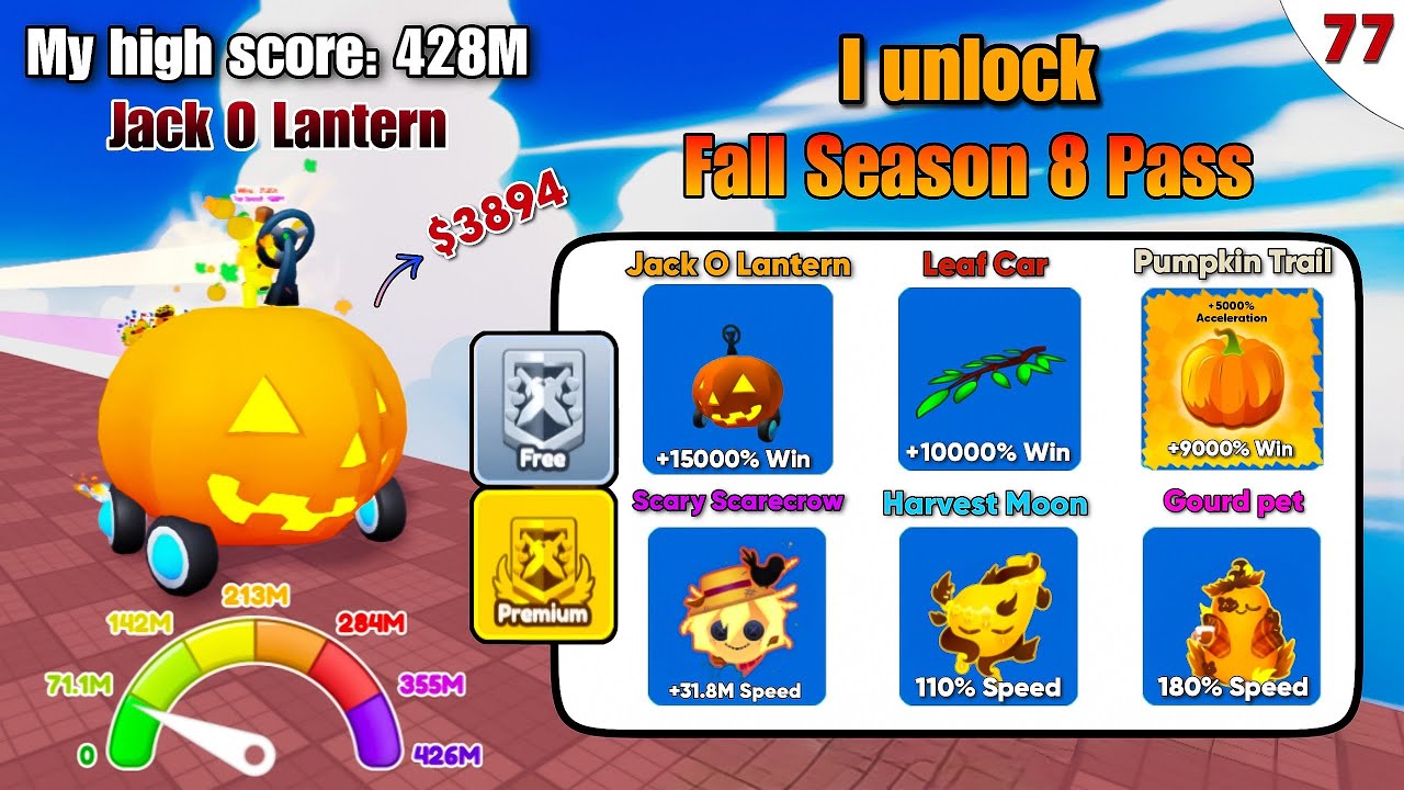 I Unlock Full Season 8 Pass | Jack O Lantern - Gourd Pet & Race Clicker Roblox #78