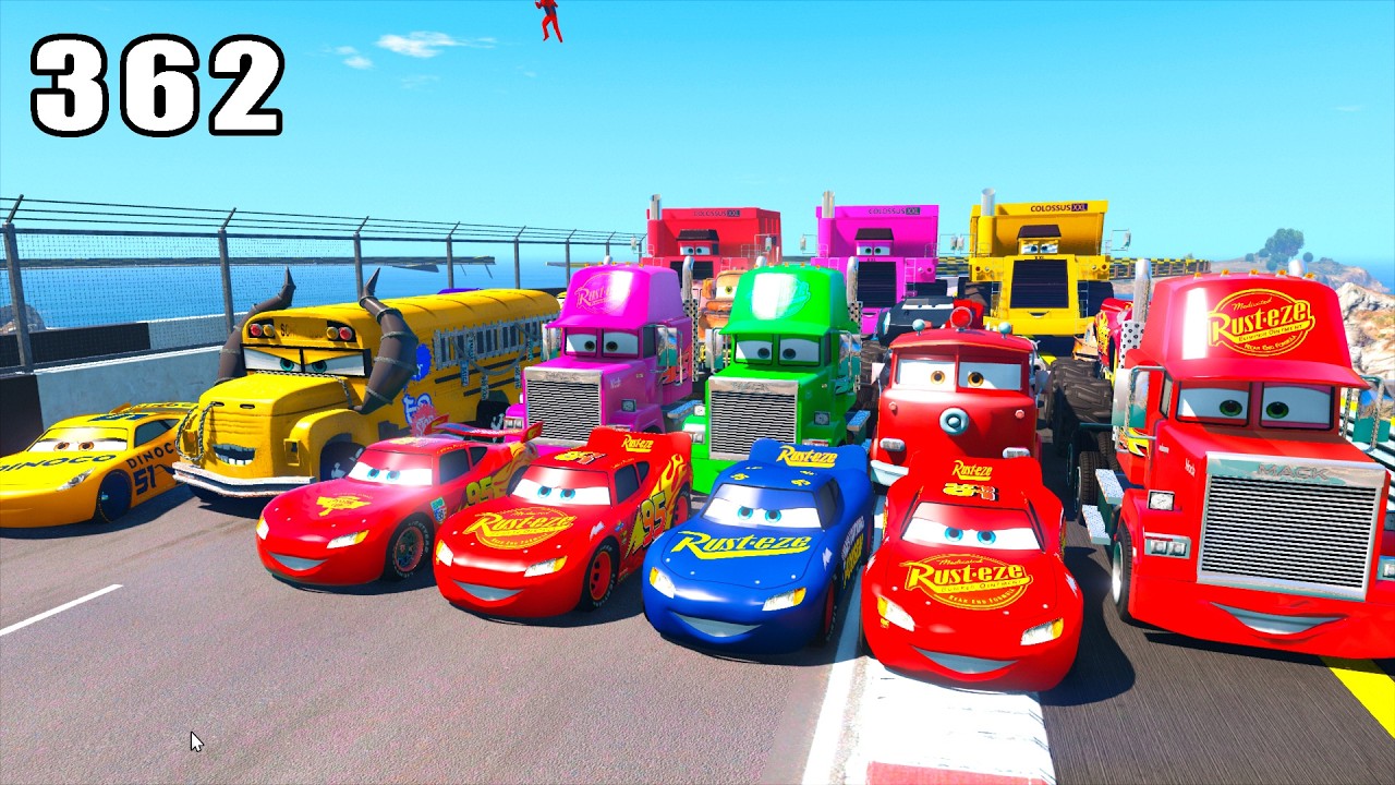 GTA V Mods Stunt Car Racing Challenge 🚙 By SPIDER-MAN With Amazing Super Cars monster trucks ep 362