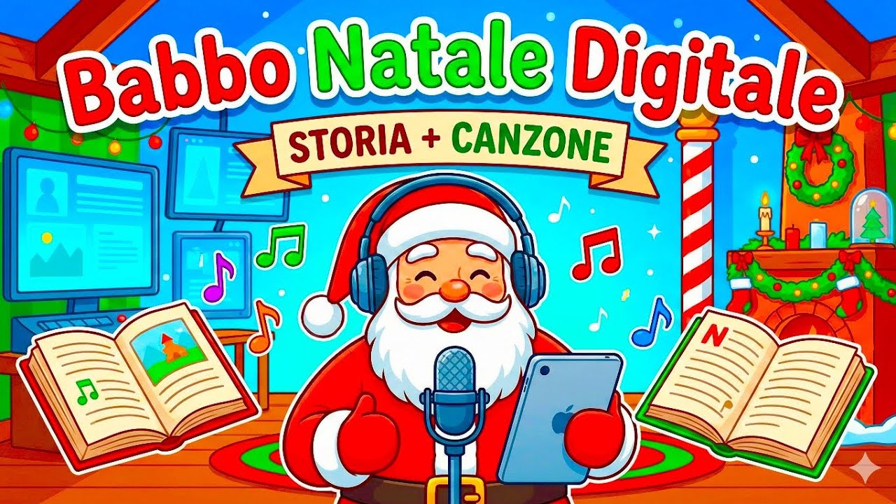 🎅IL BABBO NATALE DIGITALE 📱 Storia Divertente + 🎶Canzone 🎵per Bambini #babbonatale
