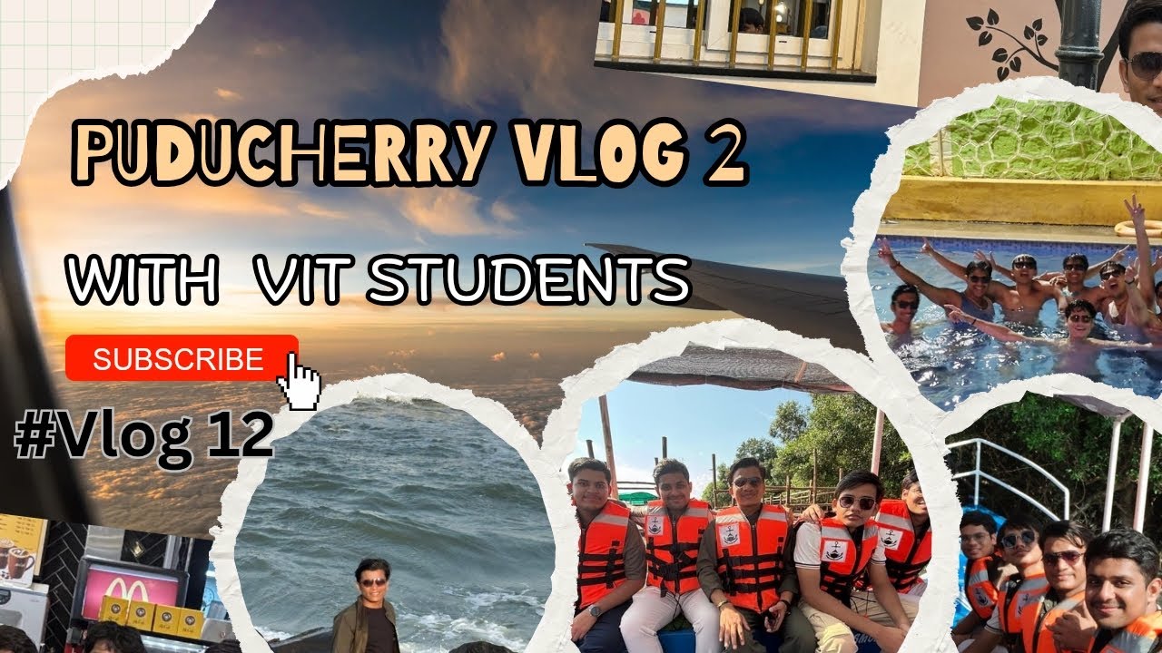 Puducherry Trip Part 2 🌊 | Hotel Tour 🏨 + Pool Fun 🏊 + Pillow Fight 😂 + River Rafting  | VIT Chennai