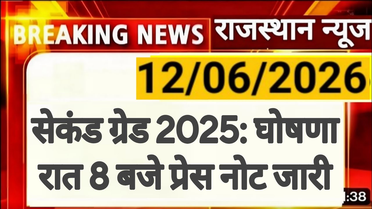 RPSC 2nd Grade 2025 | Press Note Released | Rajasthan Public Service Commission | RPSC REET RSSB