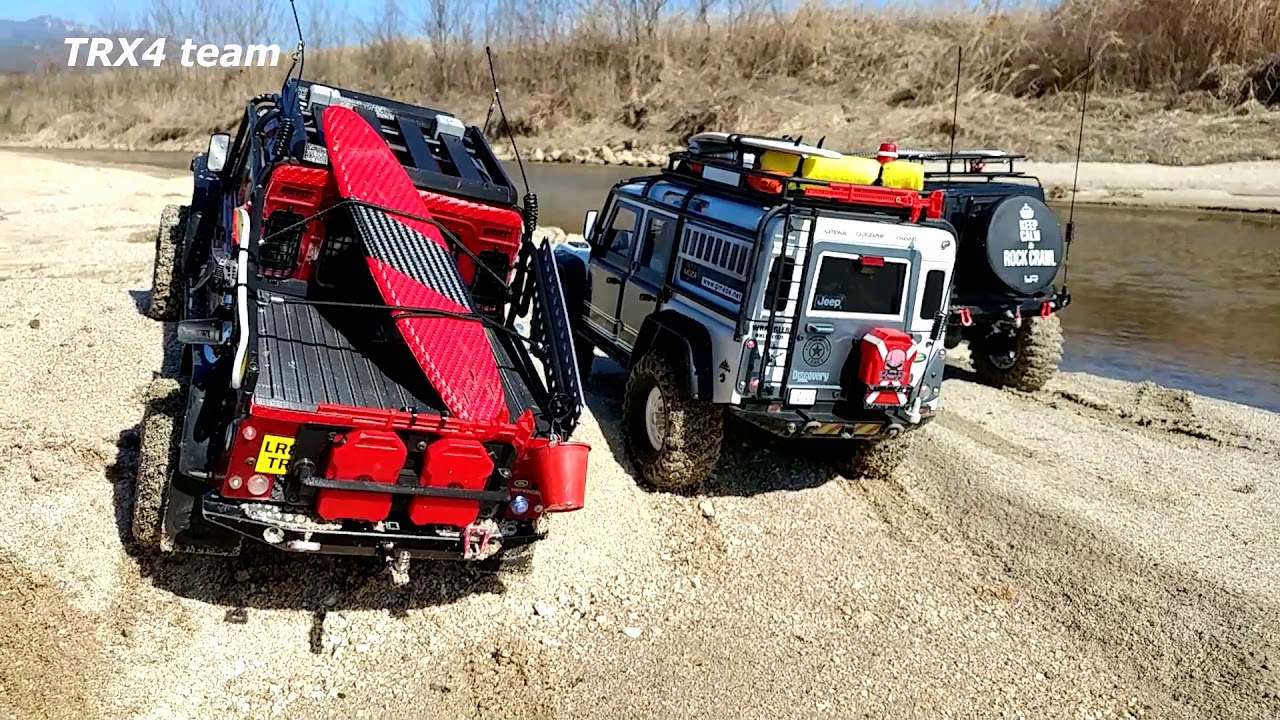 Traxxas TRX4 Defender &Pickup&Rubicon river sand driving