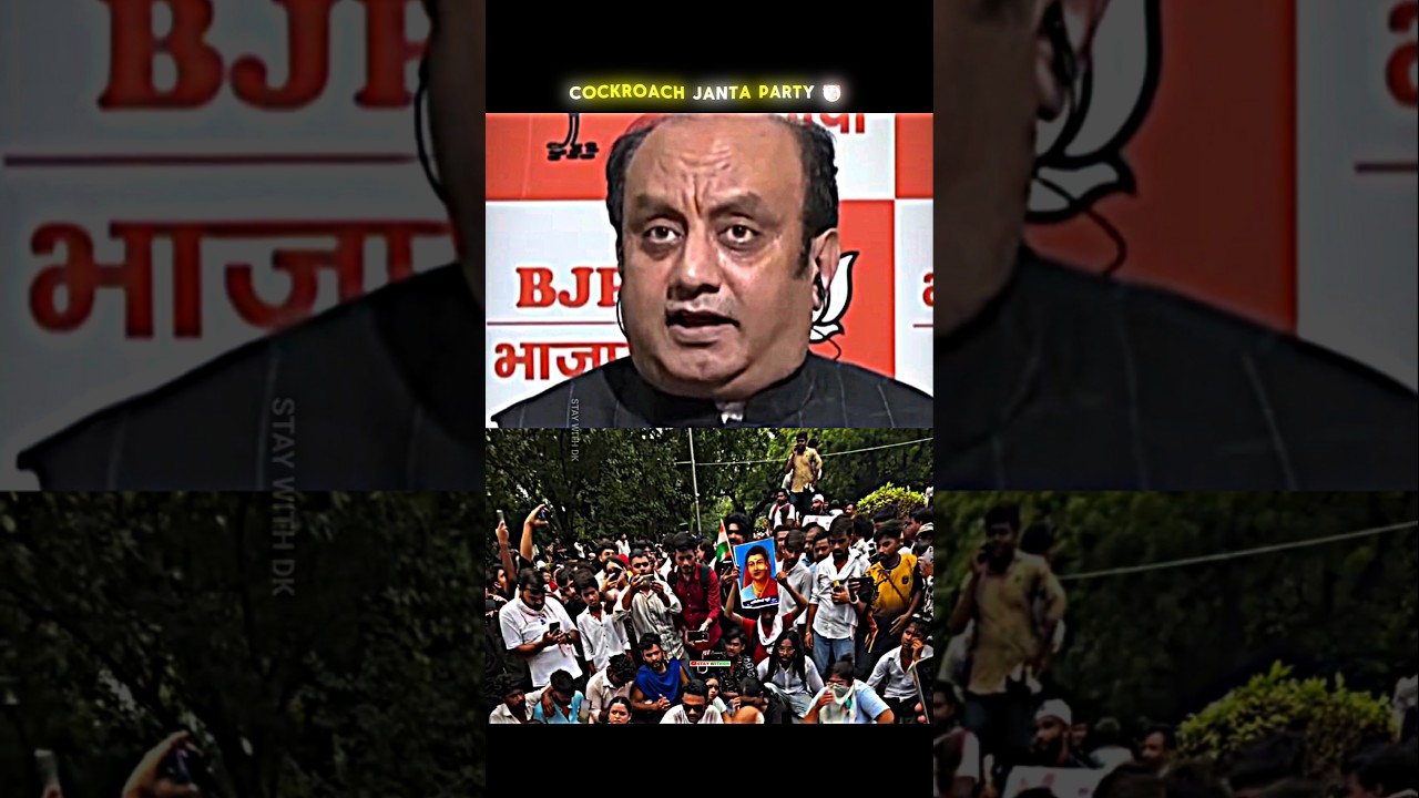 Cockroach Janta Party 🤡 #cjp #shorts #sudhanshutrivedi #bjp #dharmendrapradhan #delhi #protest