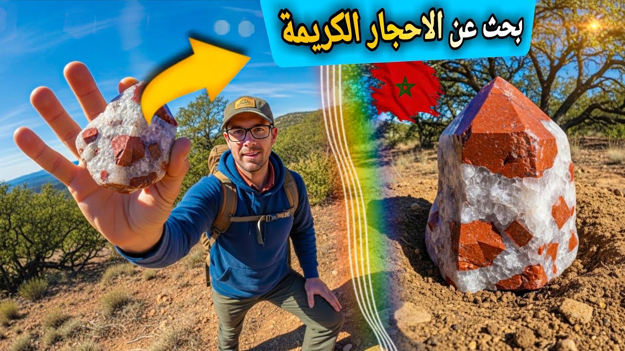 رحلة البحث عن العقيق الأحمر والكوارتز الخلاب في المغرب اكتشاف الأحجار الكريمة النادرة💎💯