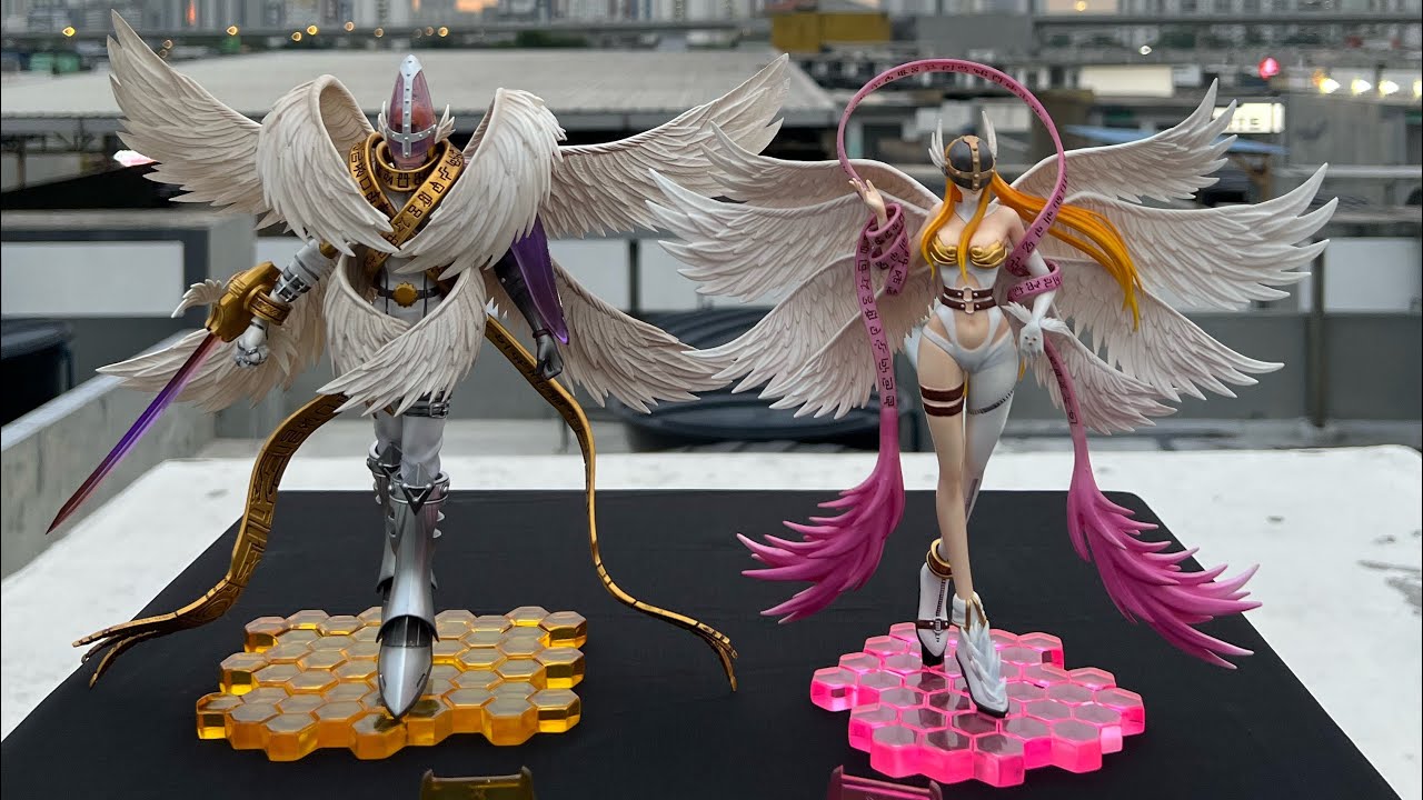 Holy Angemon & Angewomon GK Figures, Digimon Anime Statue Figures, T-Rex Studio