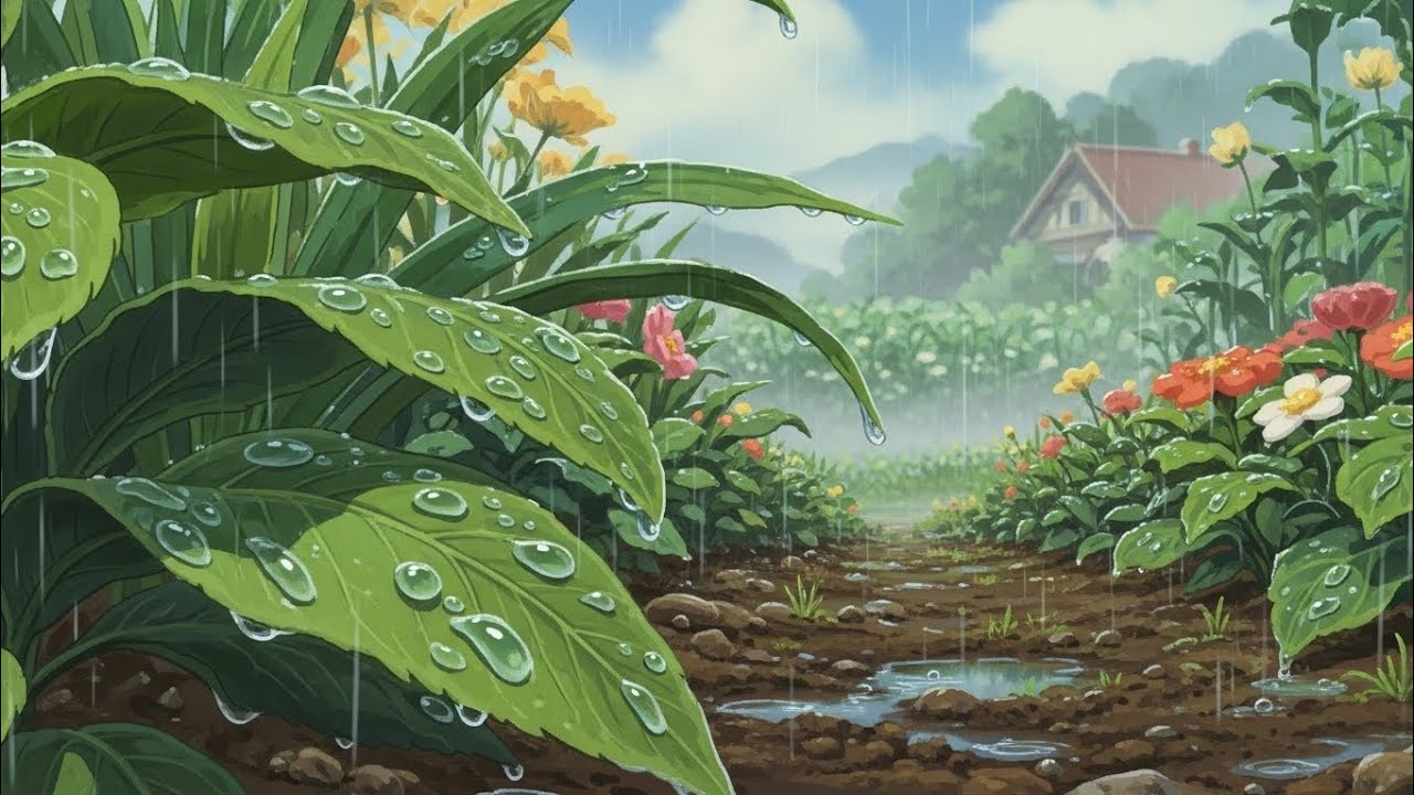 A peaceful rainy day at home / Ghibli style video 