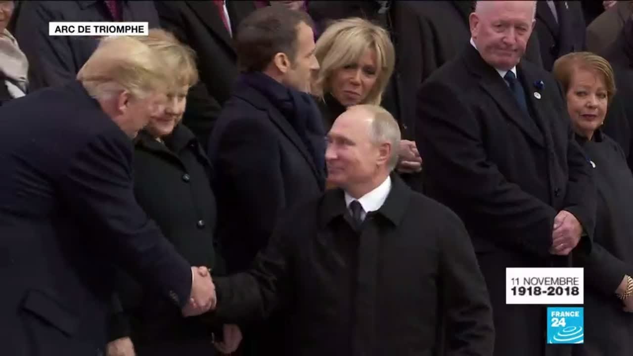 Centenaire de l'Armistice de 1918 : Arrivée de Vladimir Poutine à l'Arc de Triomphe