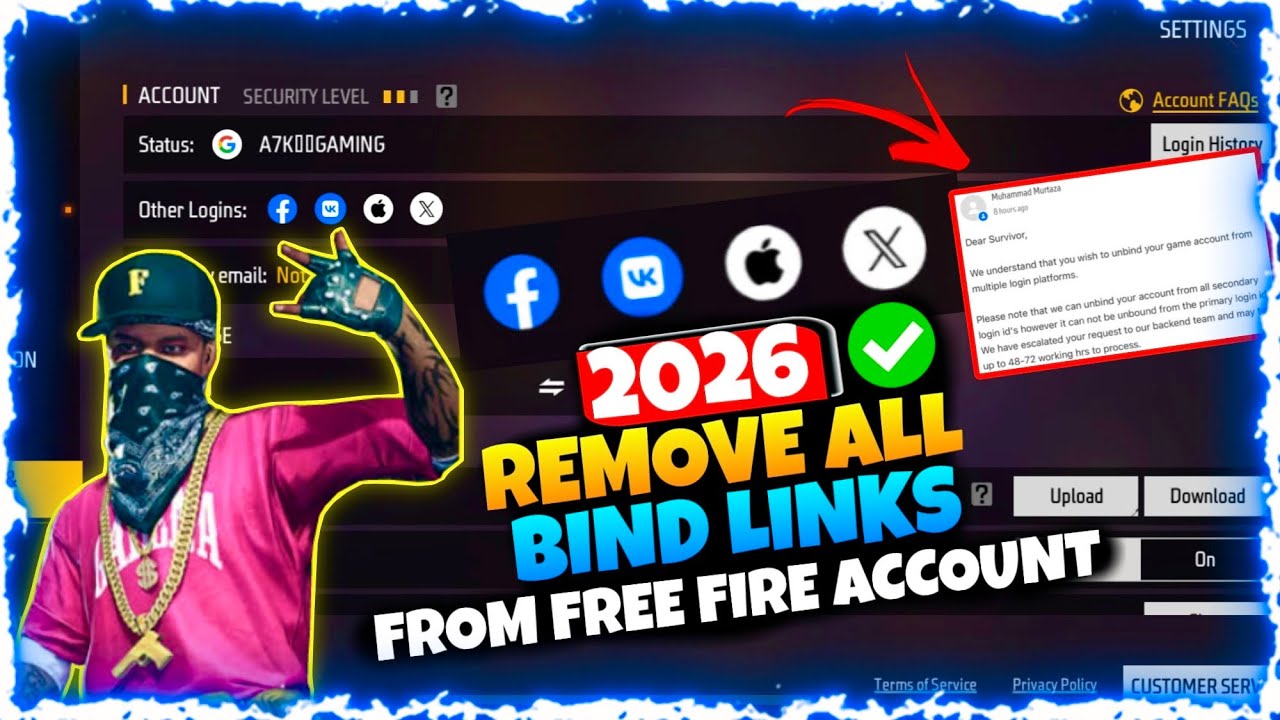 УДАЛЕНИЕ ВСЕХ ПРИВЯЗАННЫХ ССЫЛОК С АККАУНТА FREE FIRE | ОТКЛЮЧЕНИЕ АККАУНТА FREE FIRE | FACEBOOK ...