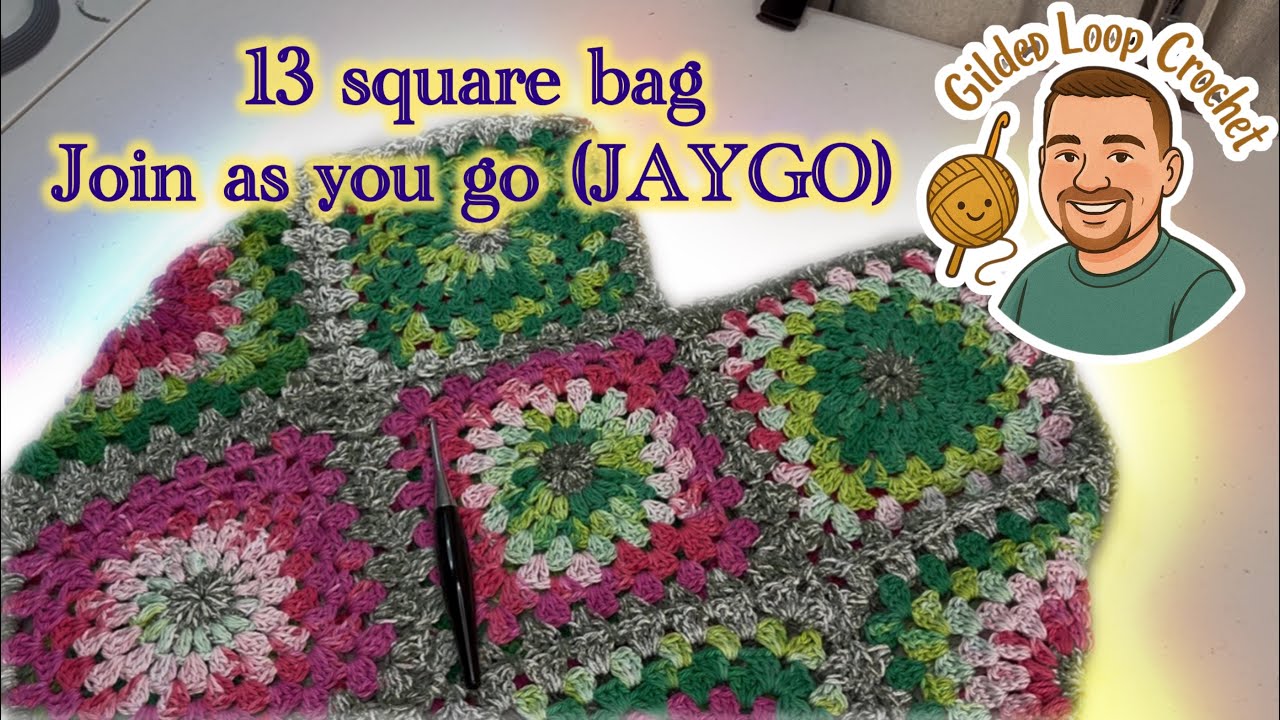 Join As You Go 'JAYGO' method for 13 Square Bag | VERY EASY | Part 2 of Watermelon Bag Tutorial.