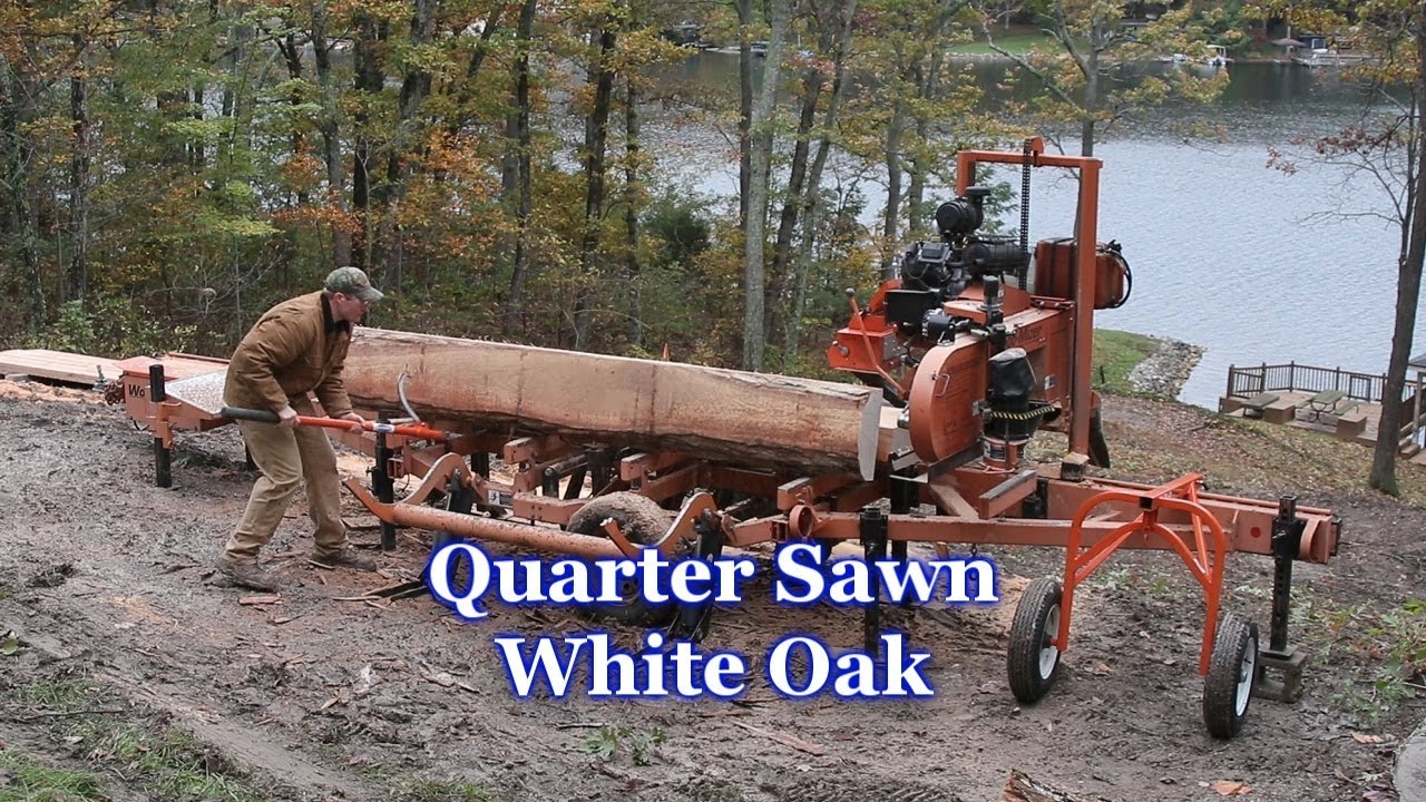 Quarter Sawing White Oak in the COLD AND MUCK! Wood-Mizer Sawmill