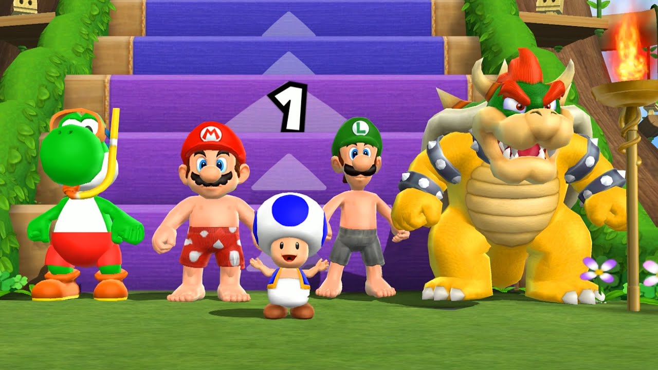 Mario Party 9 Minigames - Yoshi Vs Mario Vs Luigi Vs Bowser (Master Difficulty)