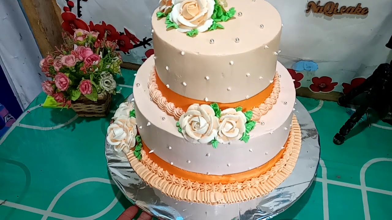 kue pengantin 2 tingkat simple dan mudah buat pemula