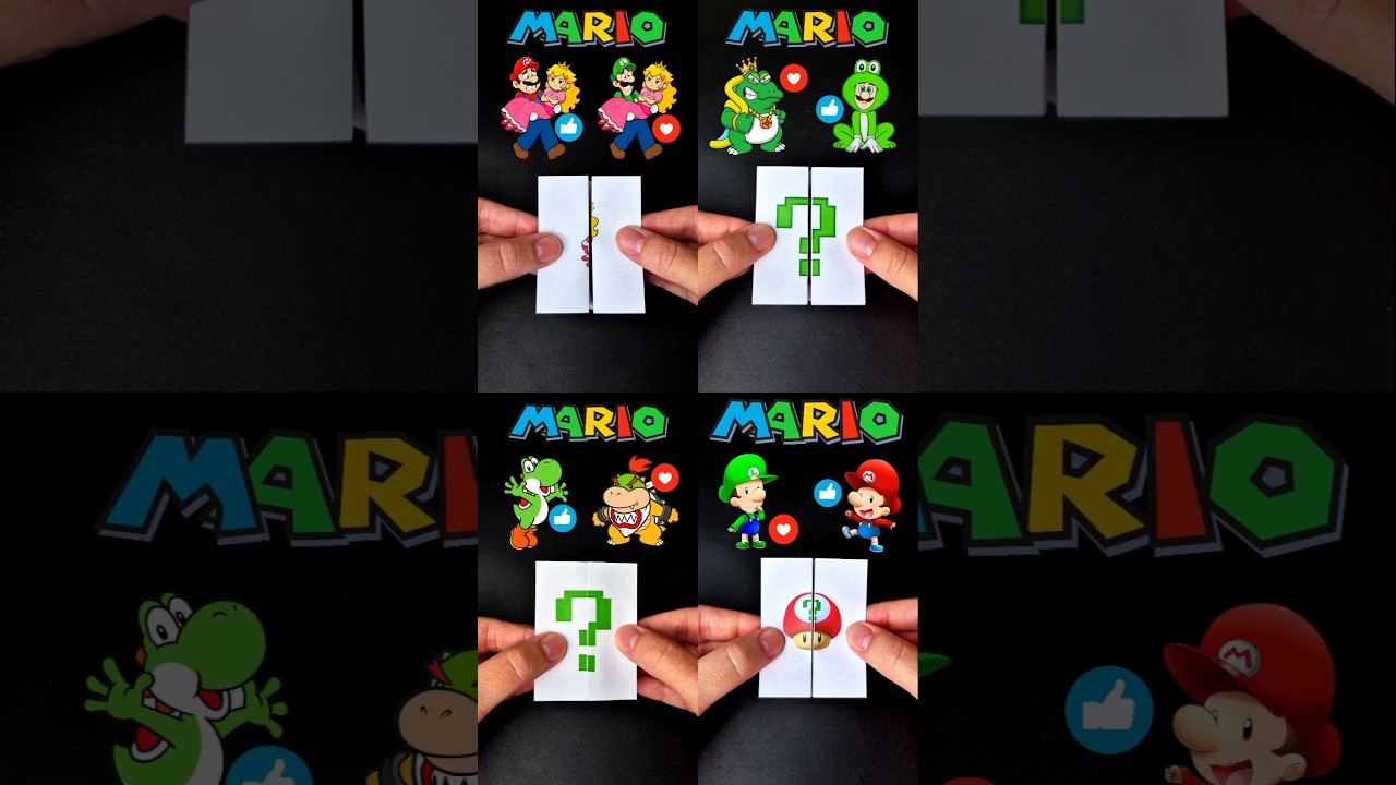 Guess the SUPER MARIO Characters ❤️💚❓ Super Mario Galaxy 🔥 #feedshorts #supermario #diy #mario #art