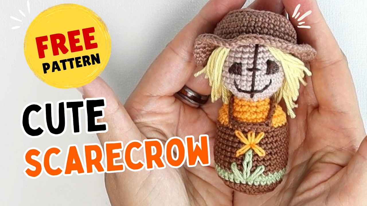 Free crochet amigurumi scarecrow pattern | Beginner-friendly crochet tutorial