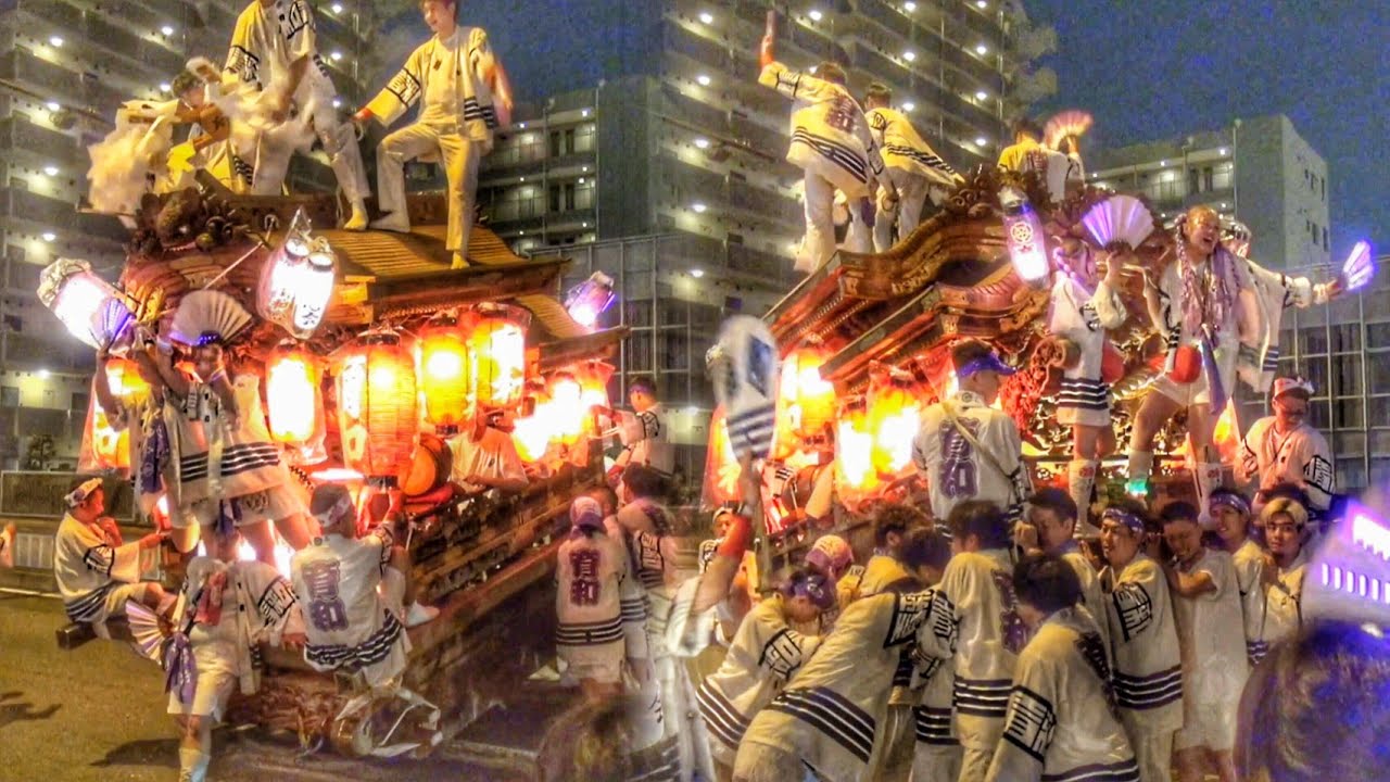 2025.7.05 東住吉区 育和 だんじり 夏祭り 夜間曳行 遊び·まいまい など (今林方面)