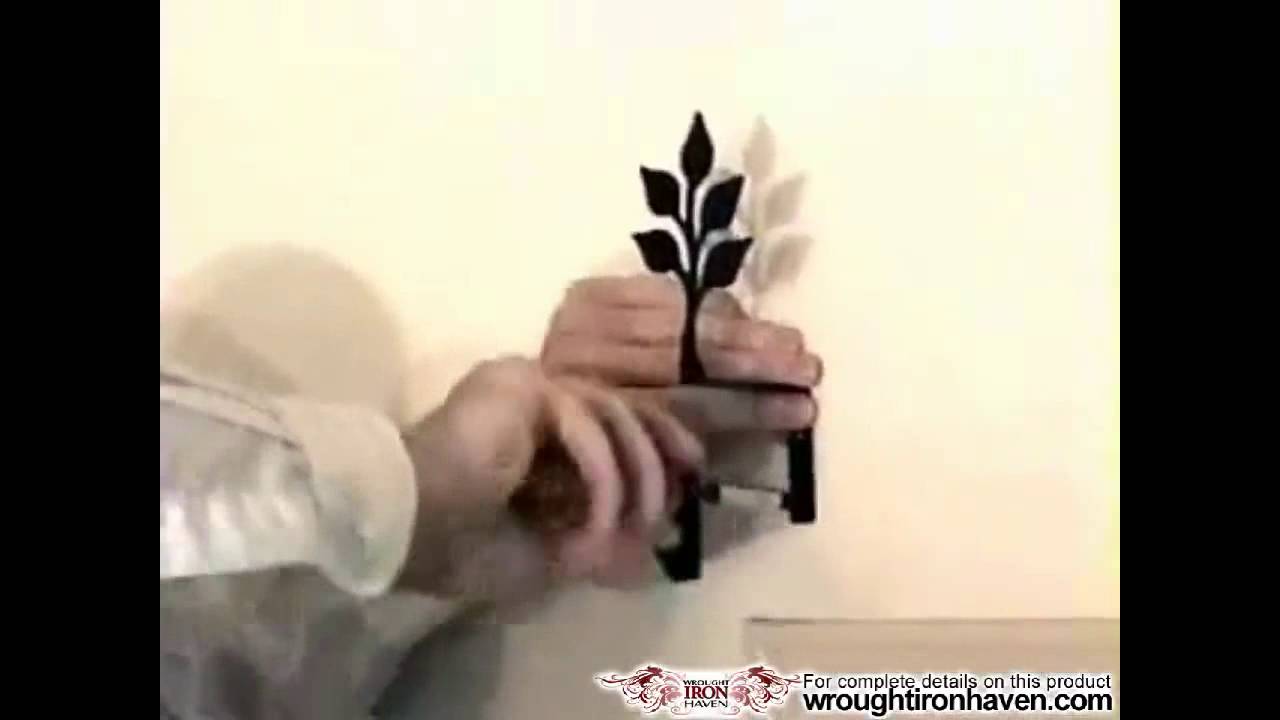 Wrought Iron Curtain Rods & Custom Installation of Tie Back Window Treatment
