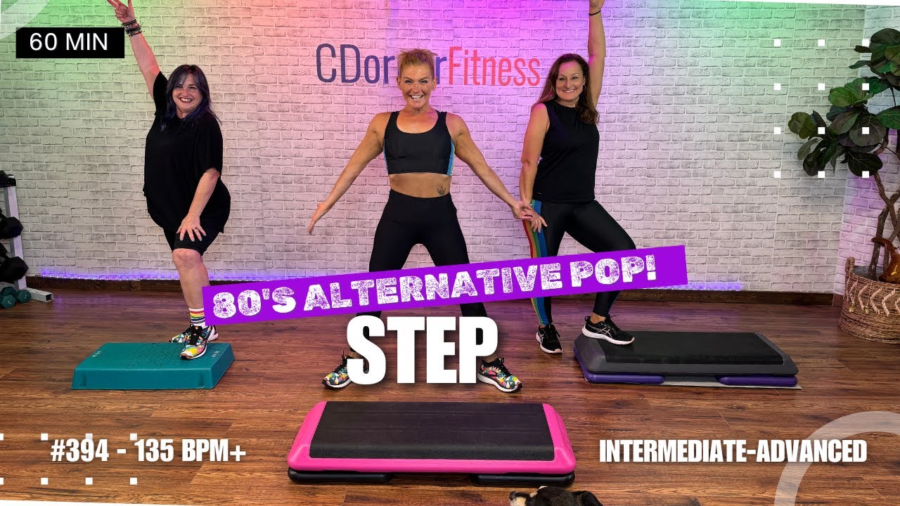 60 Min - 80's Cardio STEP AEROBICS - CDornerFitness #394 - 135 BPM PLUS!!