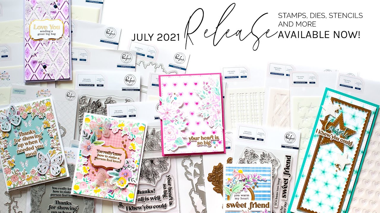 Pinkfresh Studio July 2021 Stamp, Stencil & Die Product Intro