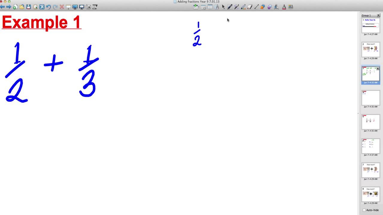 Adding fractions (different denominators)