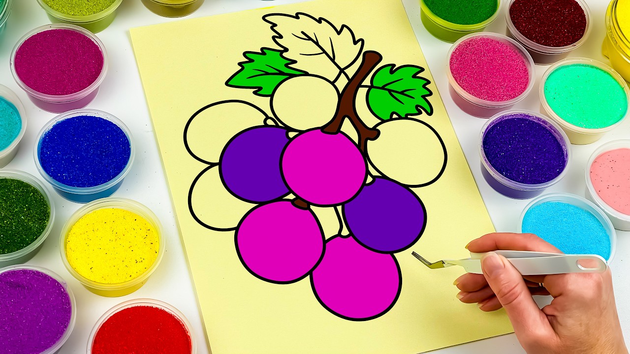 Malowanie piaskiem winogron 🍇 Relaksujące wideo z sztuką