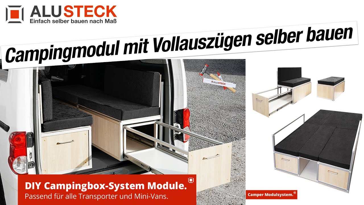 Camping Box selber bauen (Modul 1) - Camper Box mit Vollauszug - Campingbox mit ALUSTECK®