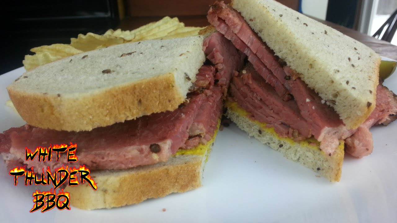 Montreal Smoked Meat Sandwich Recipe on the Weber with the Smokenator