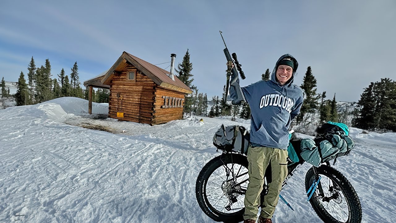 3 Days In An Alaskan Survival Cabin - Camping, Hunting, and Biking