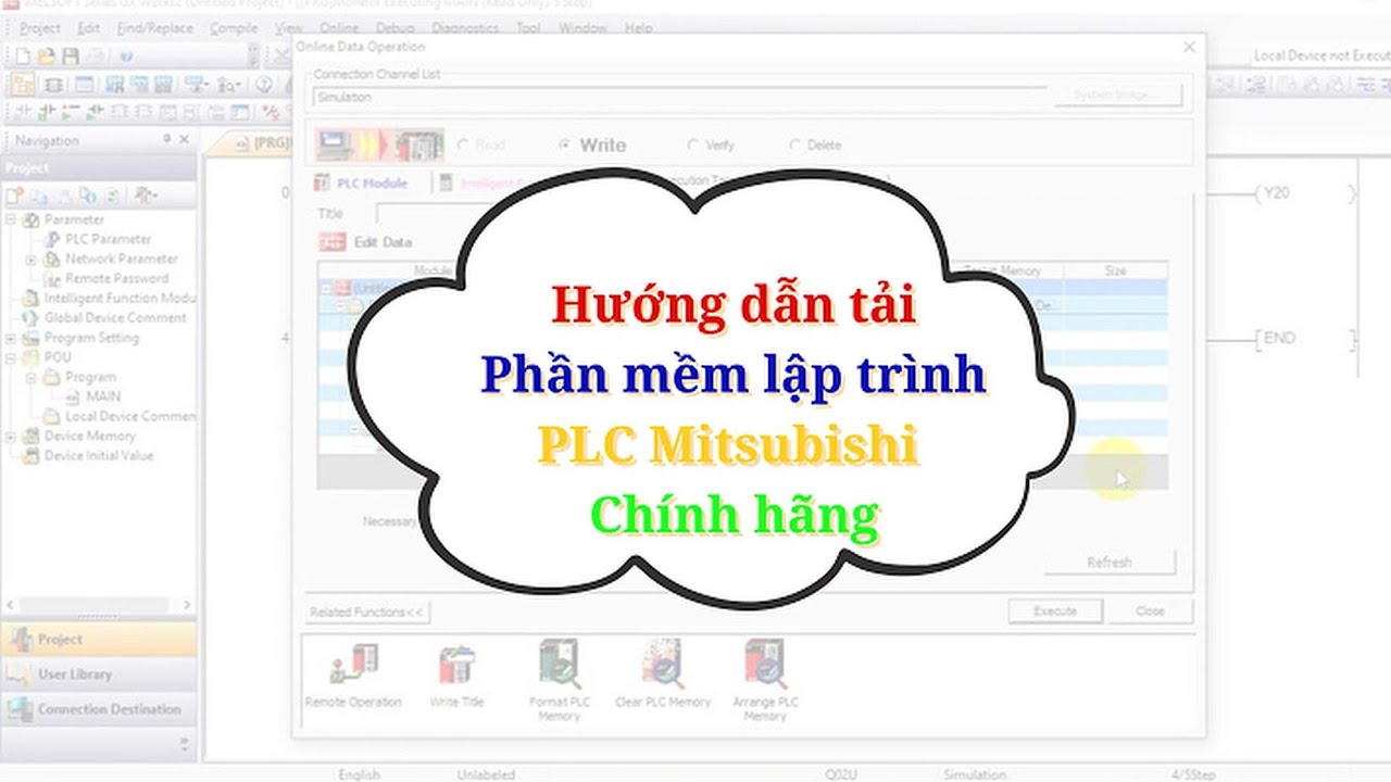 Hướng dẫn tải phần mềm lập trình PLC Mitsubishi, link gốc chính chủ không quảng cáo