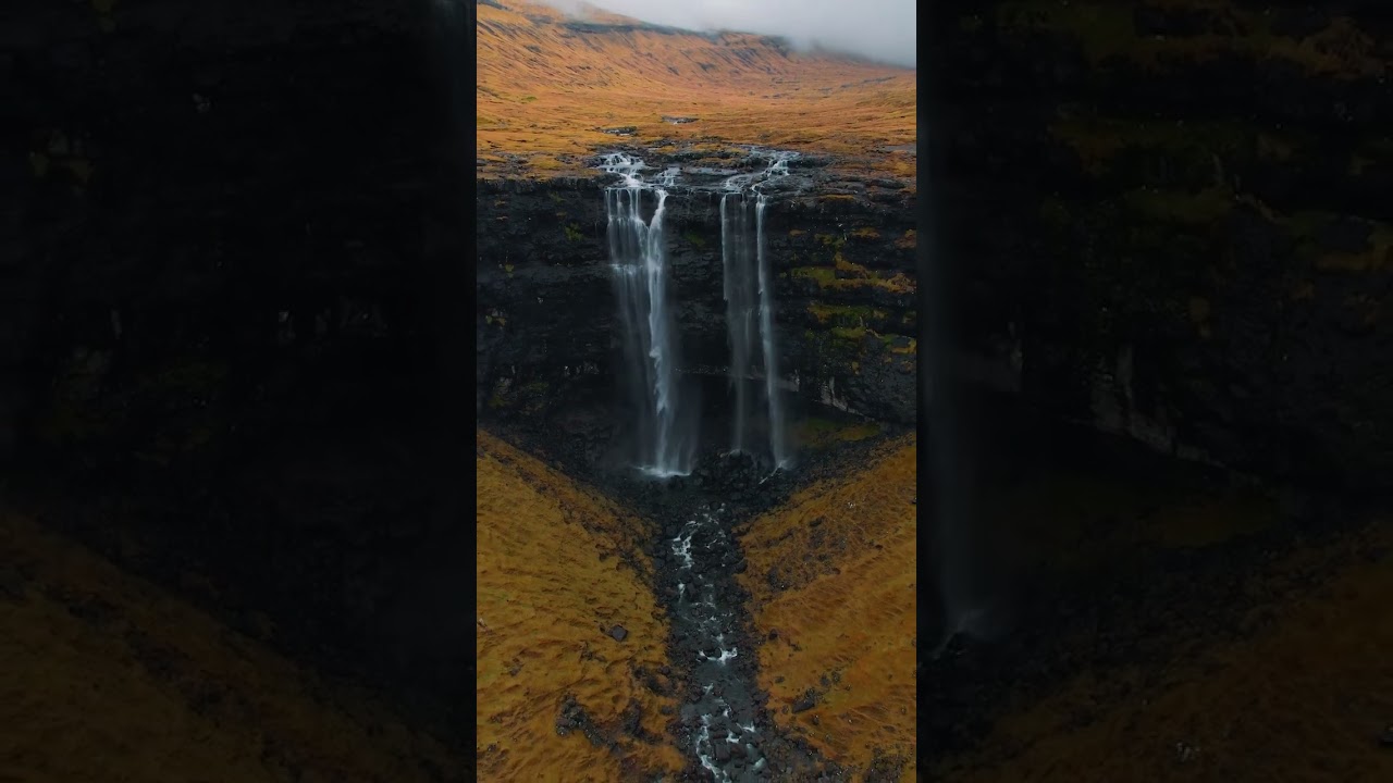 Double waterfall in the farore island 