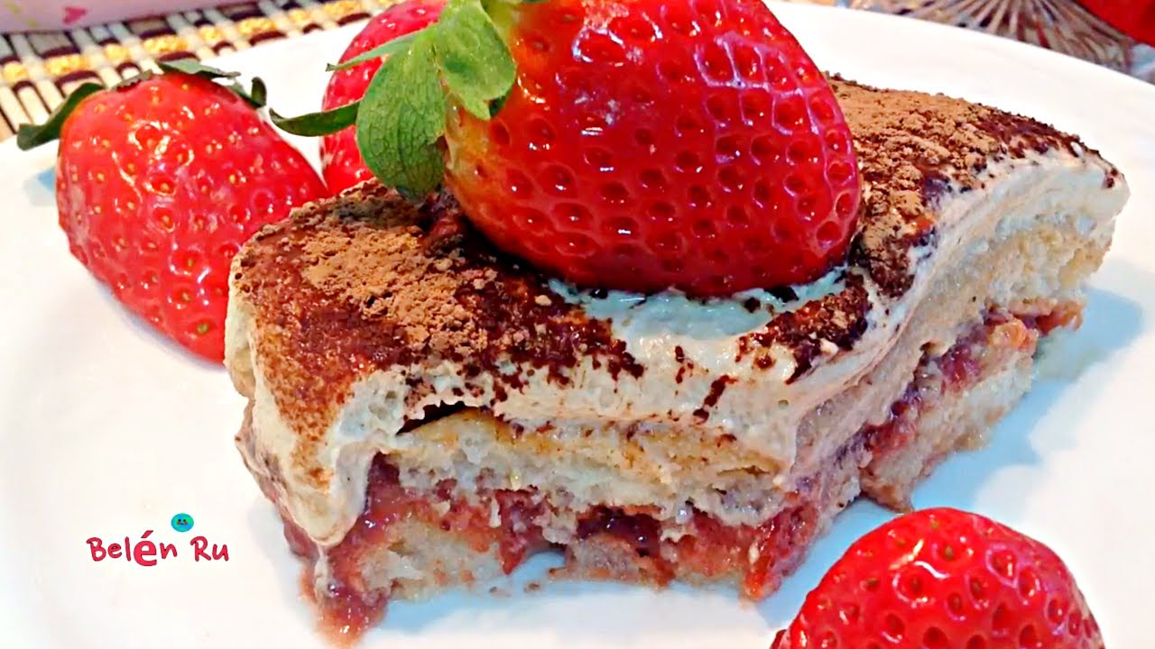 💚 POSTRE RÁPIDO con FRESAS NATURALES, sin HORNO 🍓 TIRAMISÚ de FRESAS con MASCARPONE, en 10 MINUTOS
