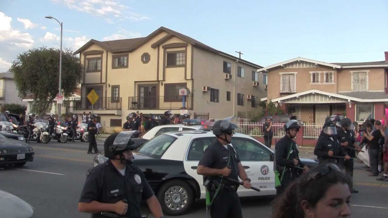 Police Break up Trayvon Martin Protest in Los Angeles California - Part 1