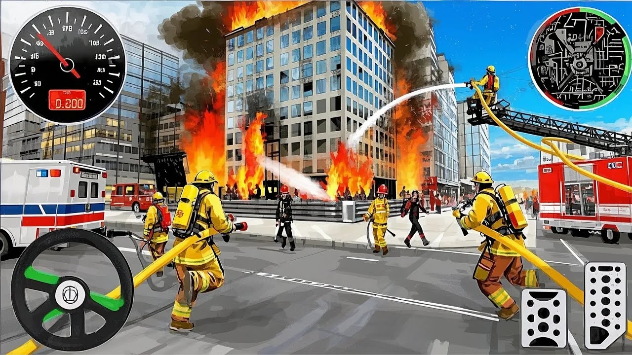 🚒 Fire Truck City Rescue Simulator 3D &ndash; Emergency US 911 Firefighter Driving Game | Android Gameplay
