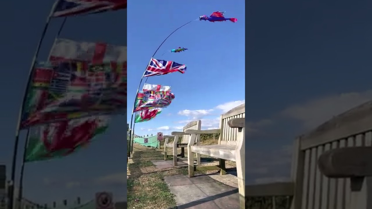 Sea breeze blowing flags !