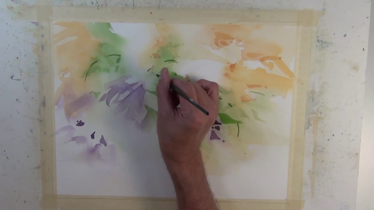 Transparent Watercolor Negative Painting Demonstration 