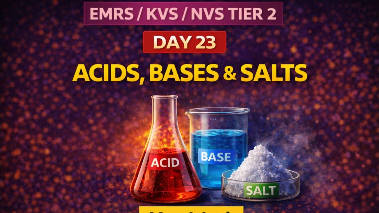 Acids, Bases & Salts Complete | Properties, pH, Uses, Important MCQs | TGT Science EMRS/KVS