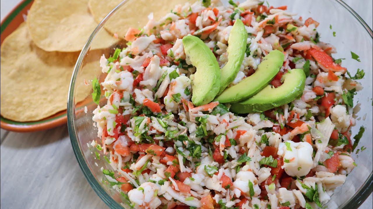 CEVICHE DE CAMARON CON IMITACION DE JAIBA (CANGREJO)