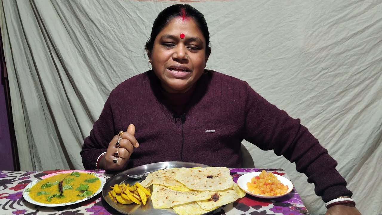“Paratha Special Thali 🫓 মুচমুচে আলু ভাজা, ছোলার ডাল ও মিষ্টি বোঁদে ”@Thefood-no.1 