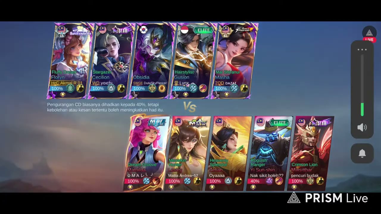 Mobile Legend Bang Bang - Live Stream #229 : Berjuang di Mythical Glory untuk ke Immortal (Malaysia)