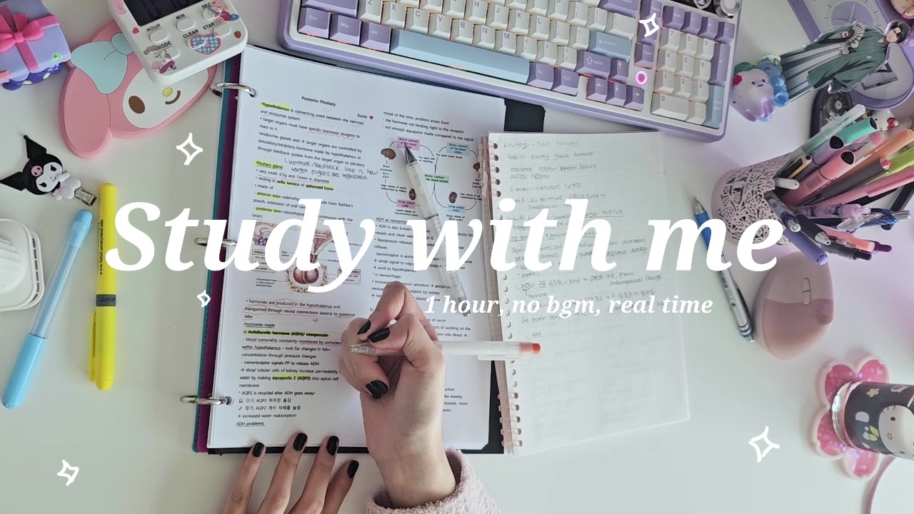 Study with me for 1 hour🐋| This too shall pass | 60 min, no bgm, real time