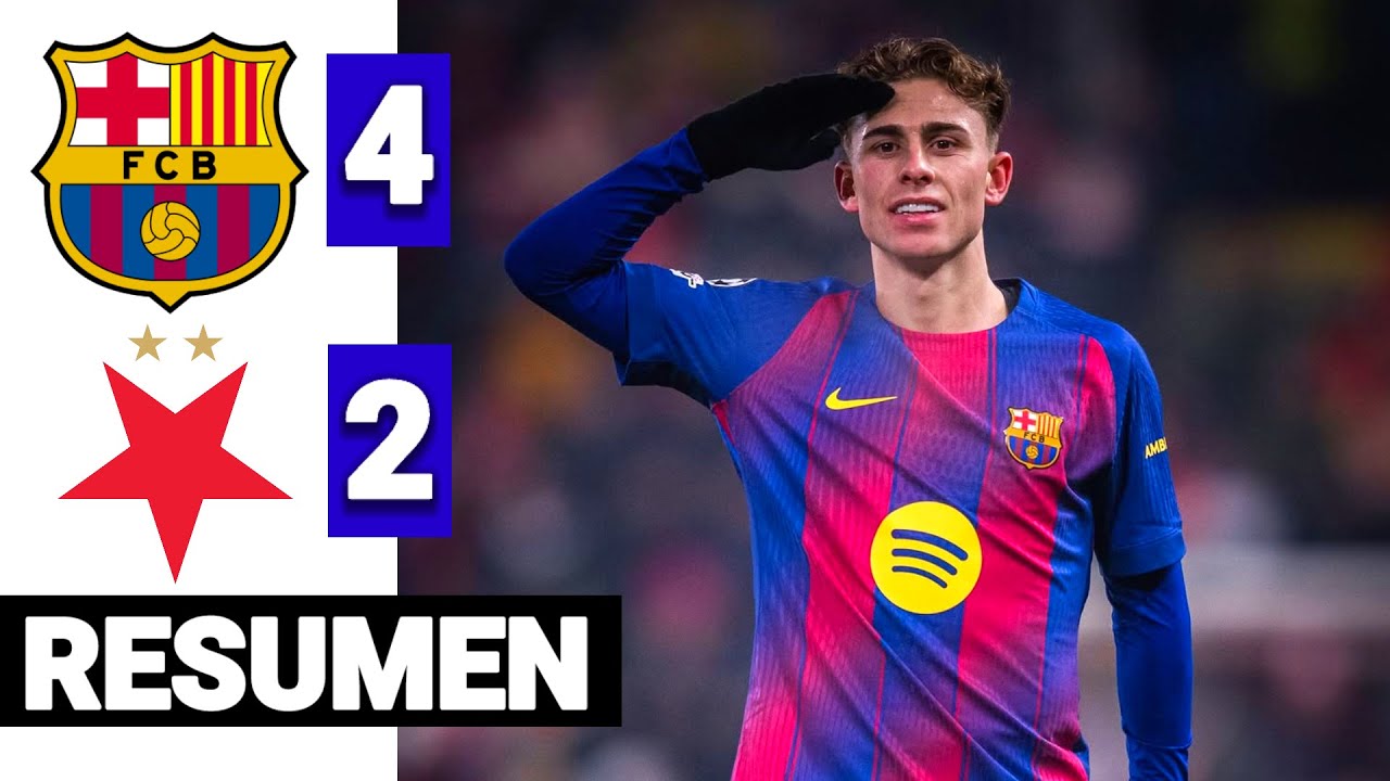 Slavia Praga vs Barcelona 2-4 Resumen y Goles | Champions League 2025/26