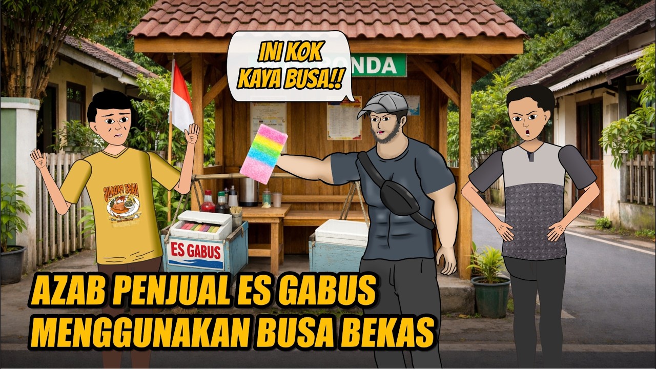 Azab Penjual Es Gabus Curang Ketahuan Pakai Busa Bekas - ANIMASI AZAB