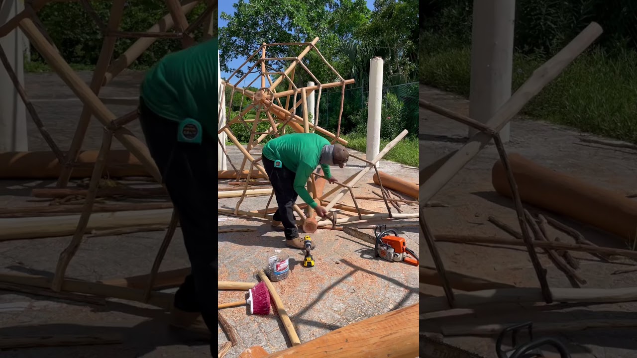 Fabricación de palapa de playa