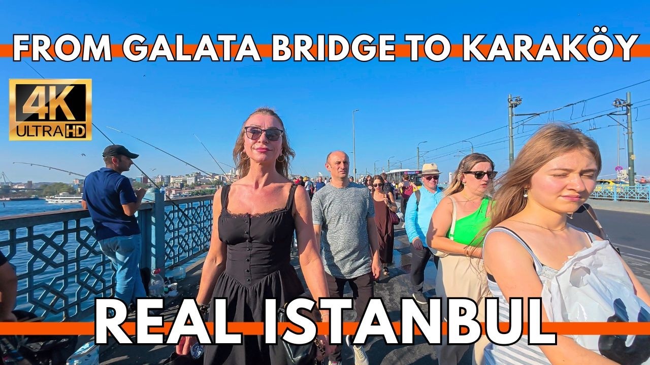Istanbul Türkiye Walking Tour 4K 100fps | Galata Bridge to Karaköy Neighborhood