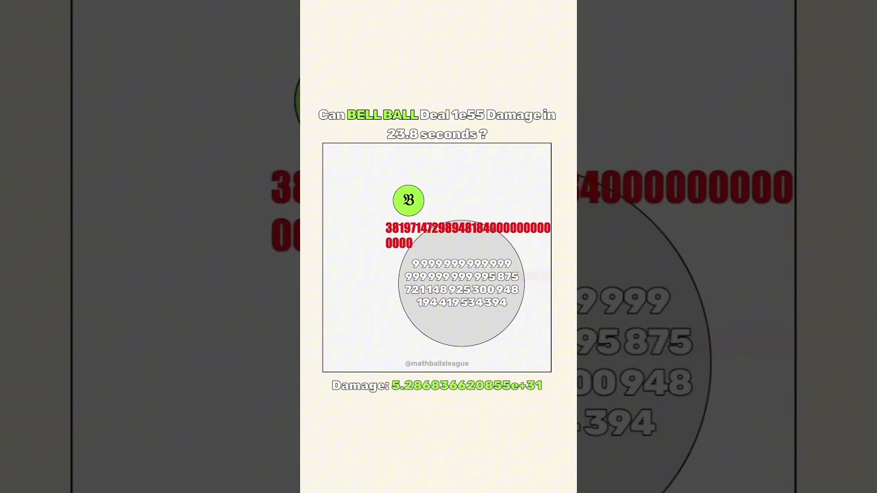 Can Bell Ball Deal 1e55 Damage in 60+ Seconds ? #simulation #mathematics #ballfight #physics #math